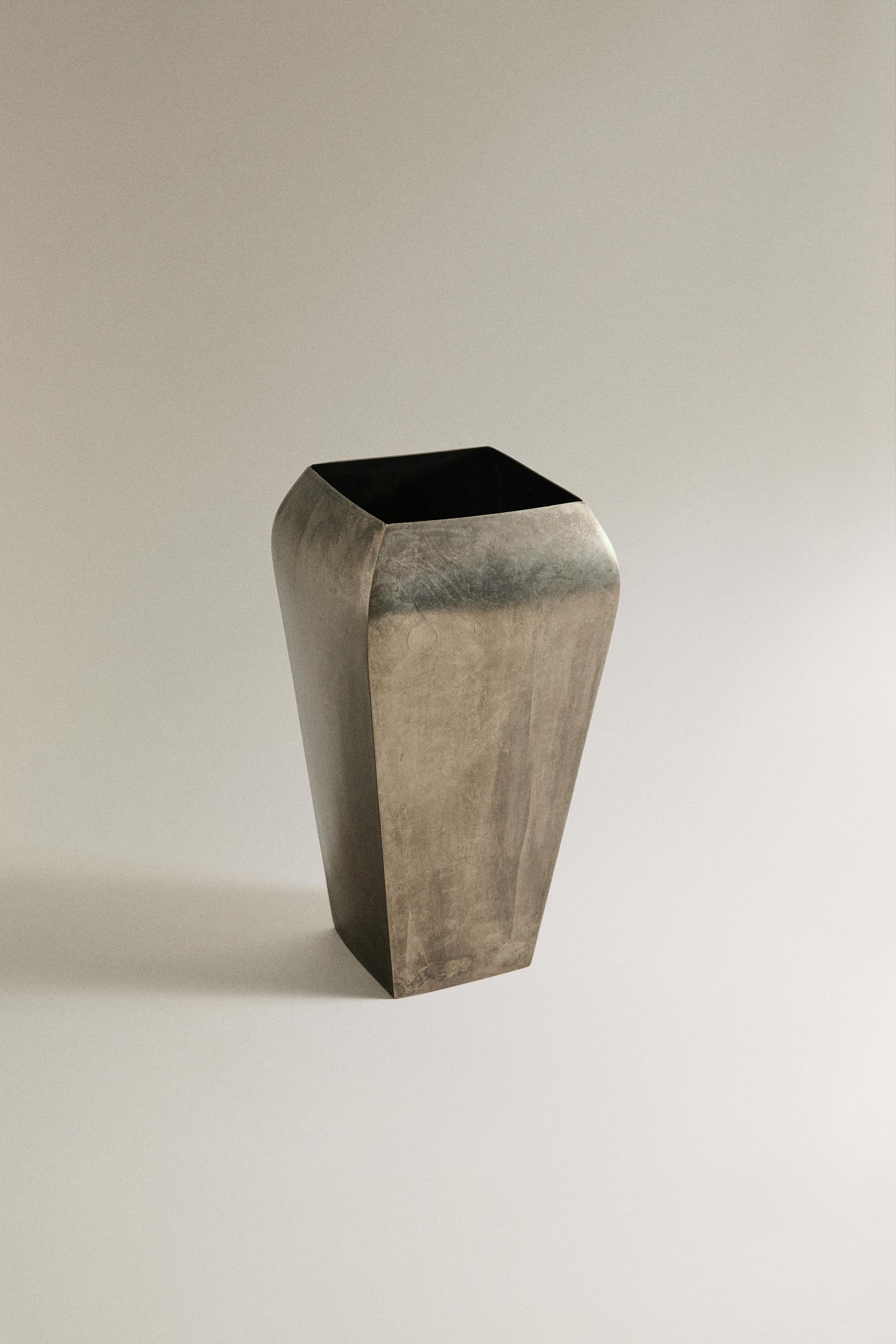 AGED METAL VASE